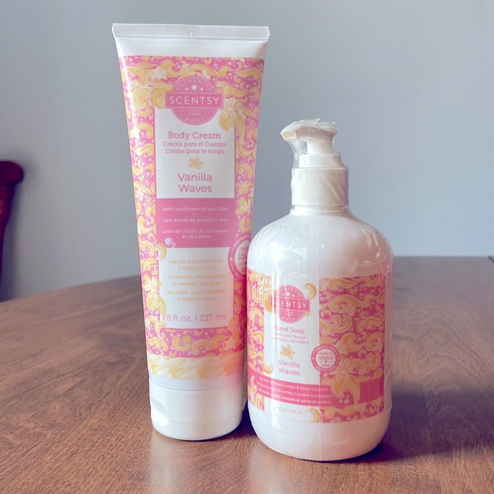 Scentsy Vanilla Waves Handsoap and Body Cream Bundle